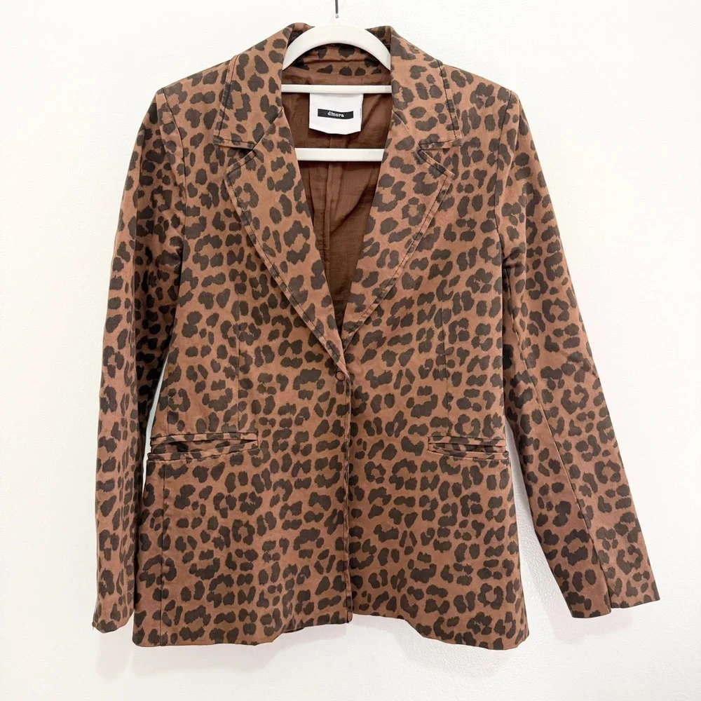 Dimora Leopard Print Blazer‎ Made in Italy Size Small